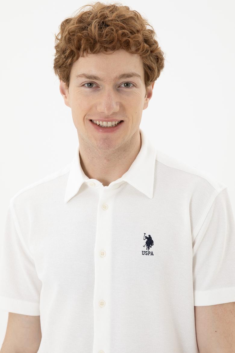 Erkek Ekru Kısa Kollu Gömlek - 50283788013