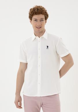 Erkek Ekru Kısa Kollu Gömlek - 50283788013