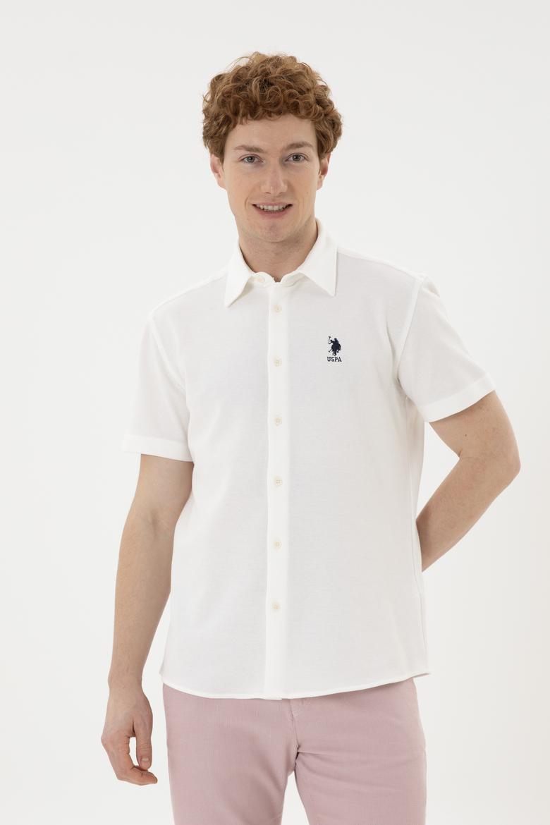 Erkek Ekru Kısa Kollu Gömlek - 50283788013