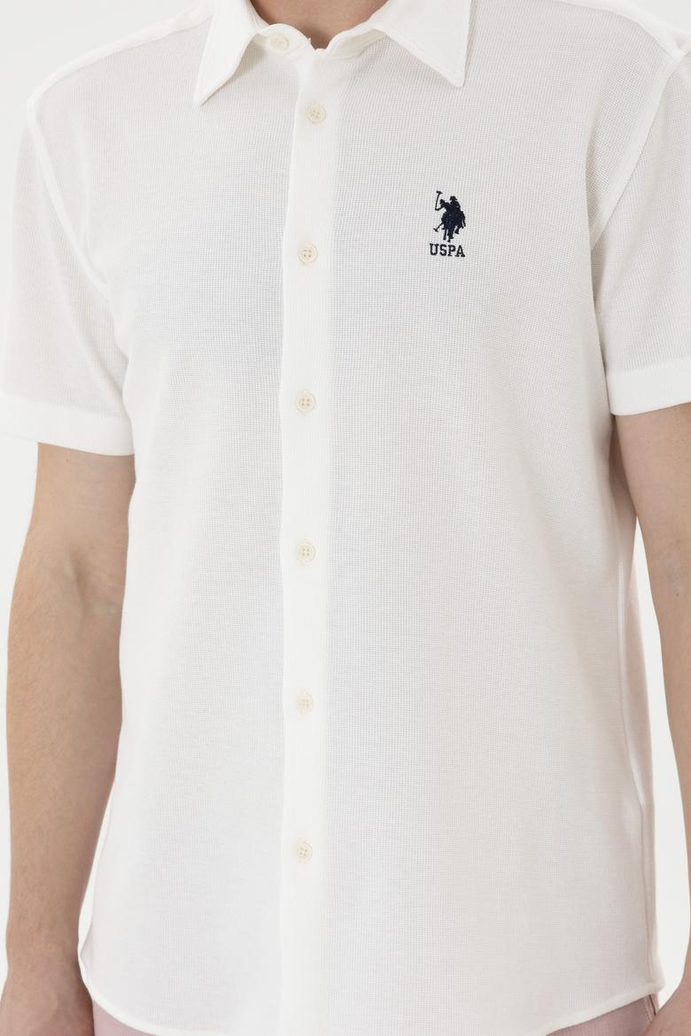 Erkek Ekru Kısa Kollu Gömlek - 50283788013