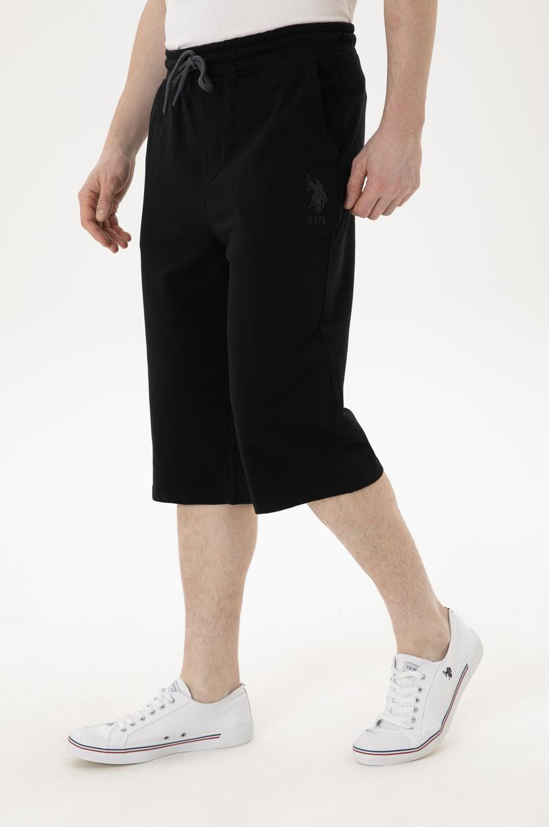 Erkek Siyah Örme Şort