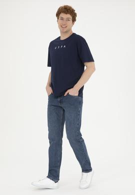 Erkek Comfort Fit Bisiklet Yaka Lacivert Tişört - 50282029011