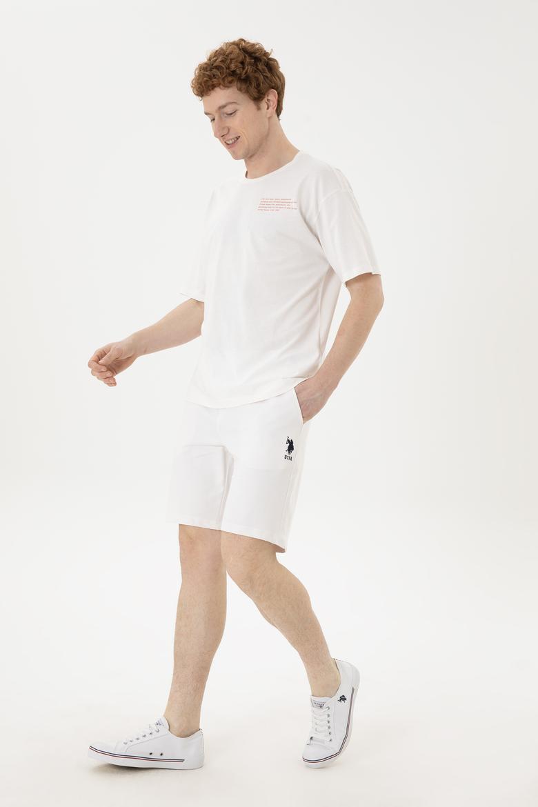 Erkek Ekru Örme Şort