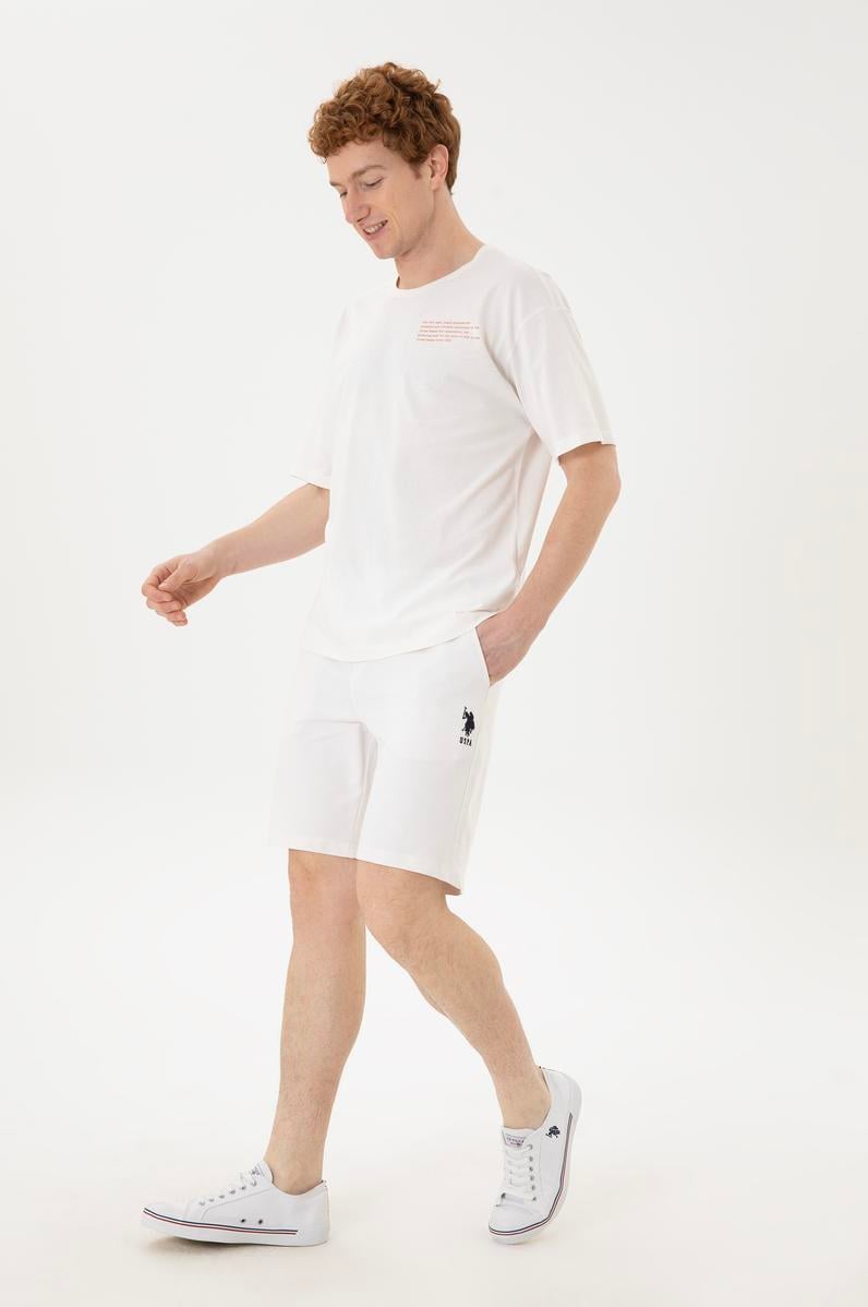 Erkek Ekru Örme Şort