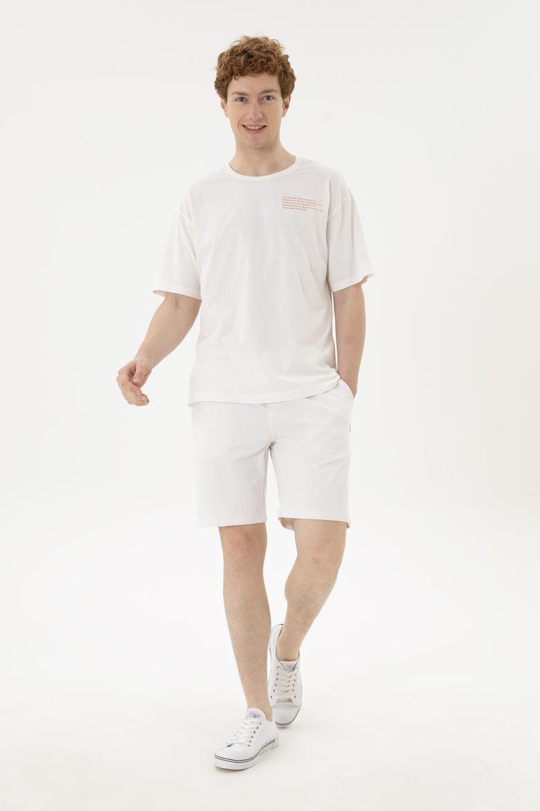 Erkek Ekru Örme Şort - 50279636016