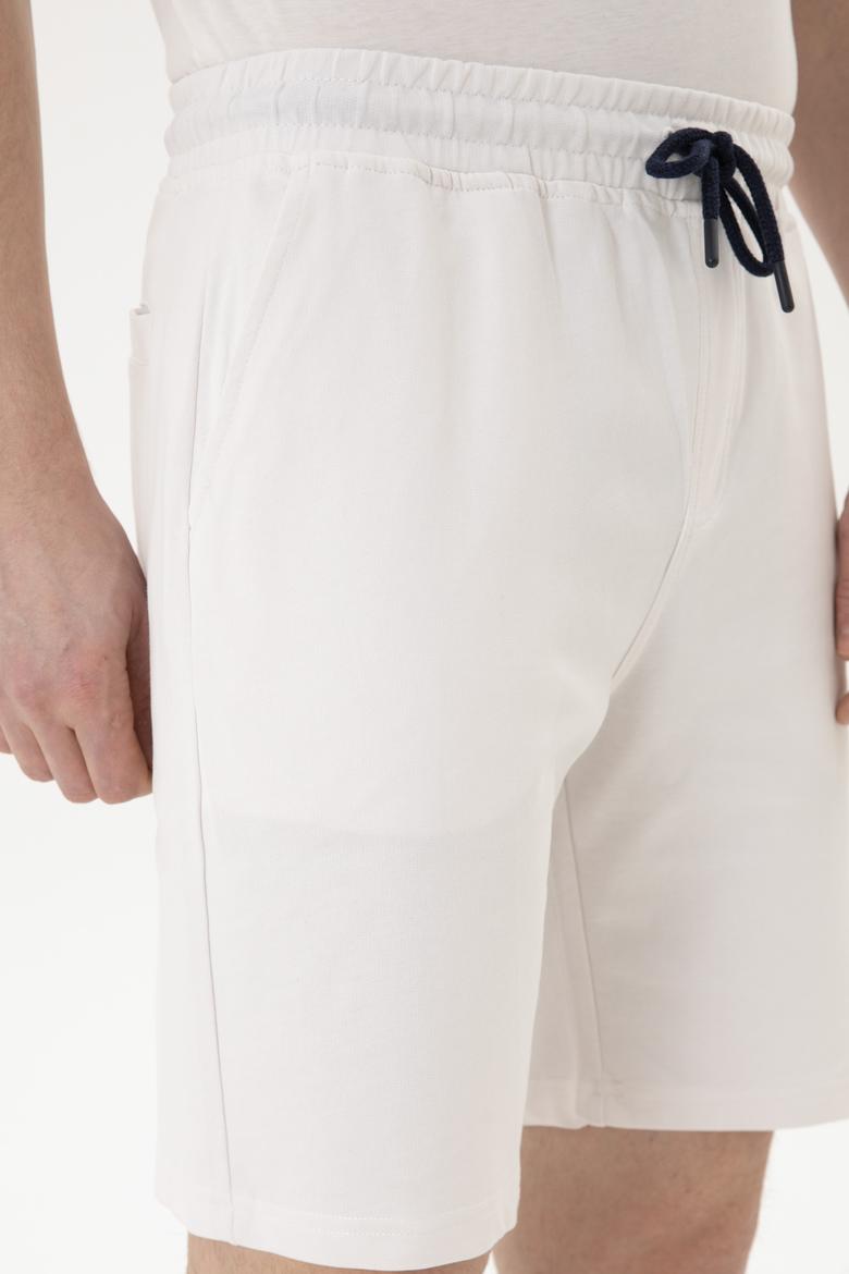 Erkek Ekru Örme Şort - 50279636016