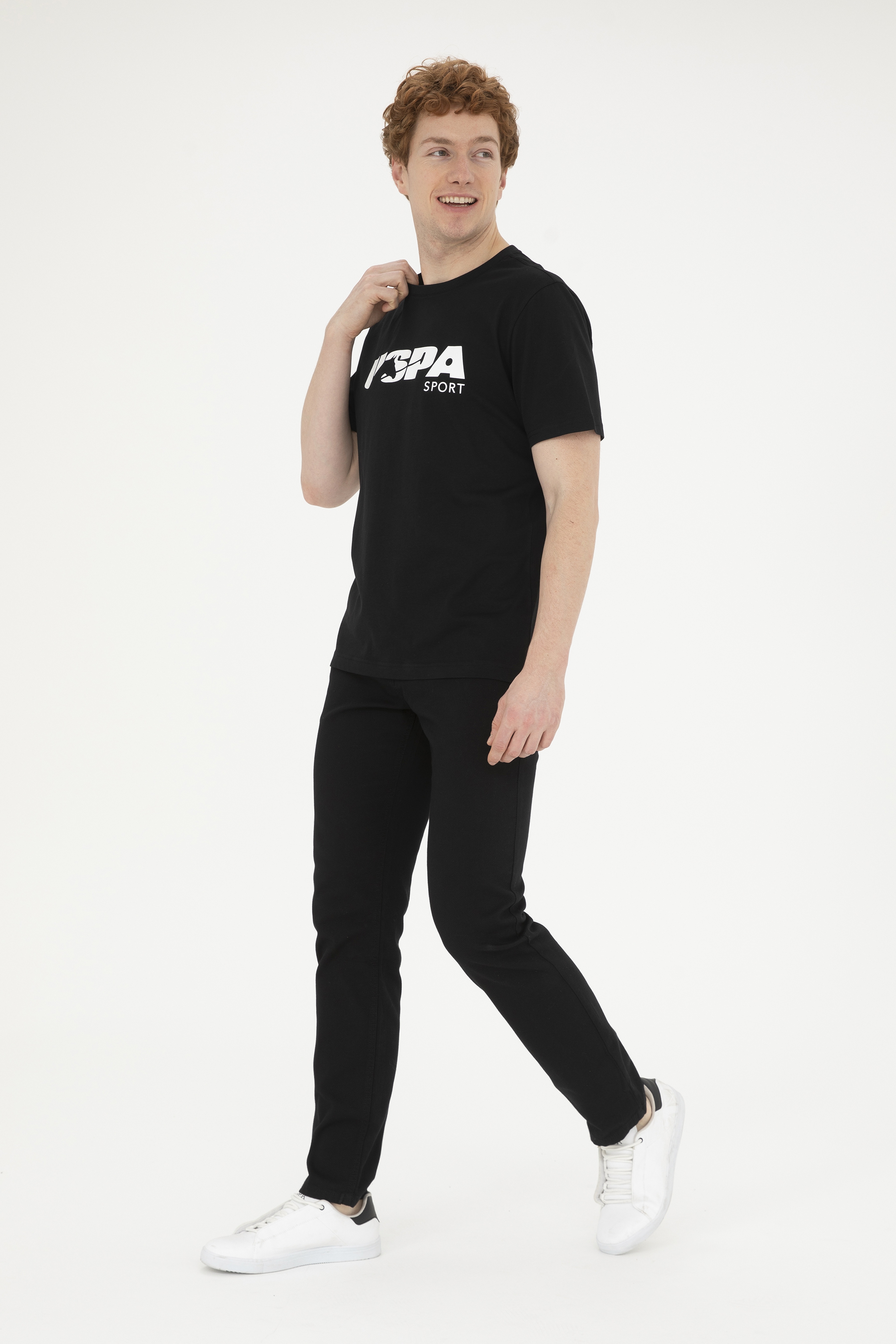 Erkek Regular Fit Bisiklet Yaka Siyah Tişört - Image 4