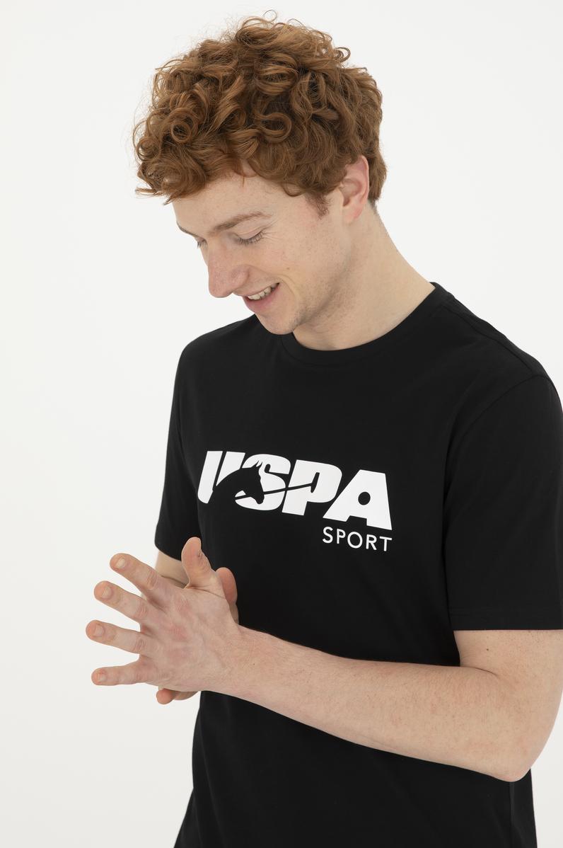 Erkek Regular Fit Bisiklet Yaka Siyah Tişört