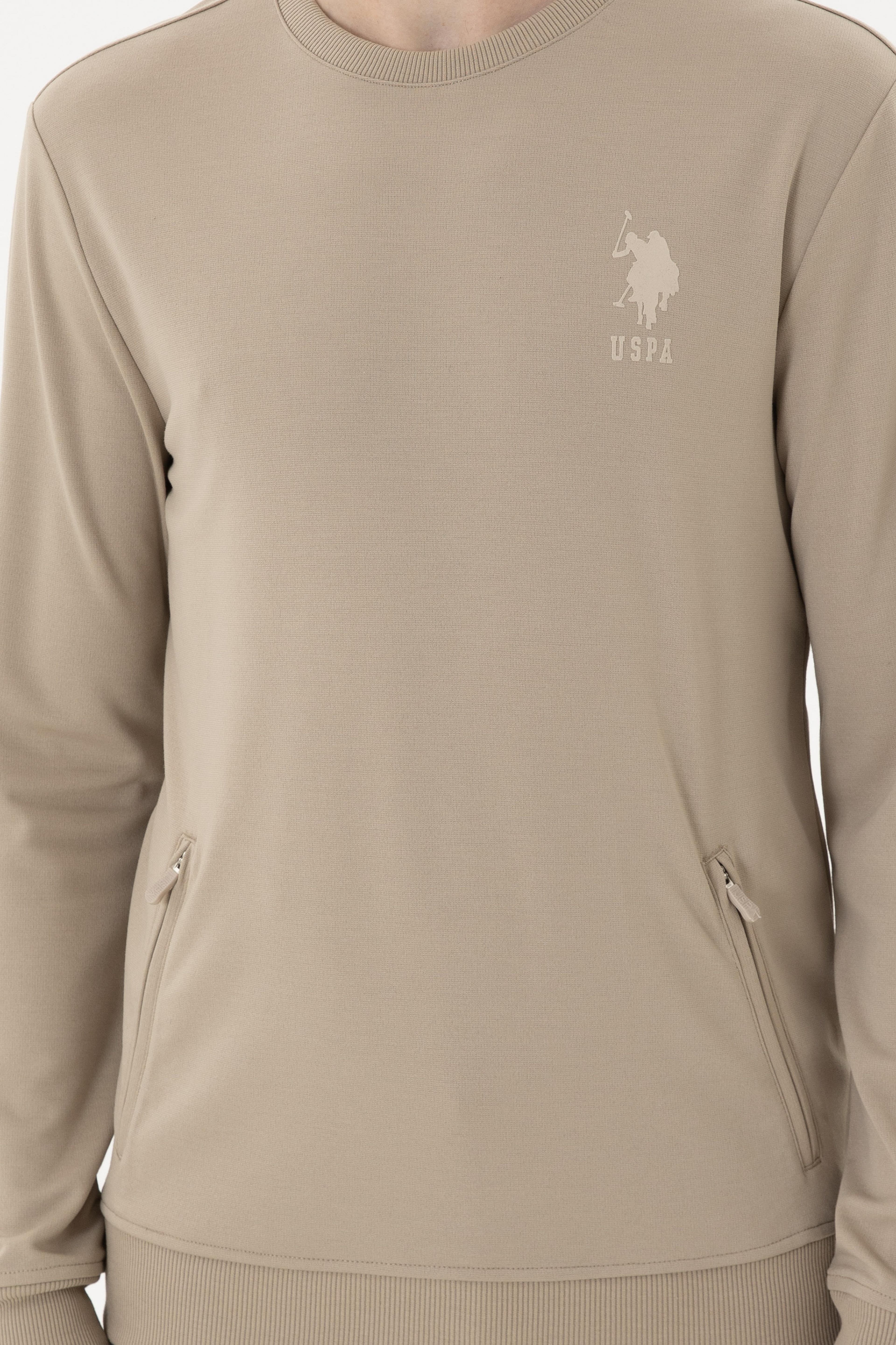 Erkek Açık Haki Sweatshirt - Image 6