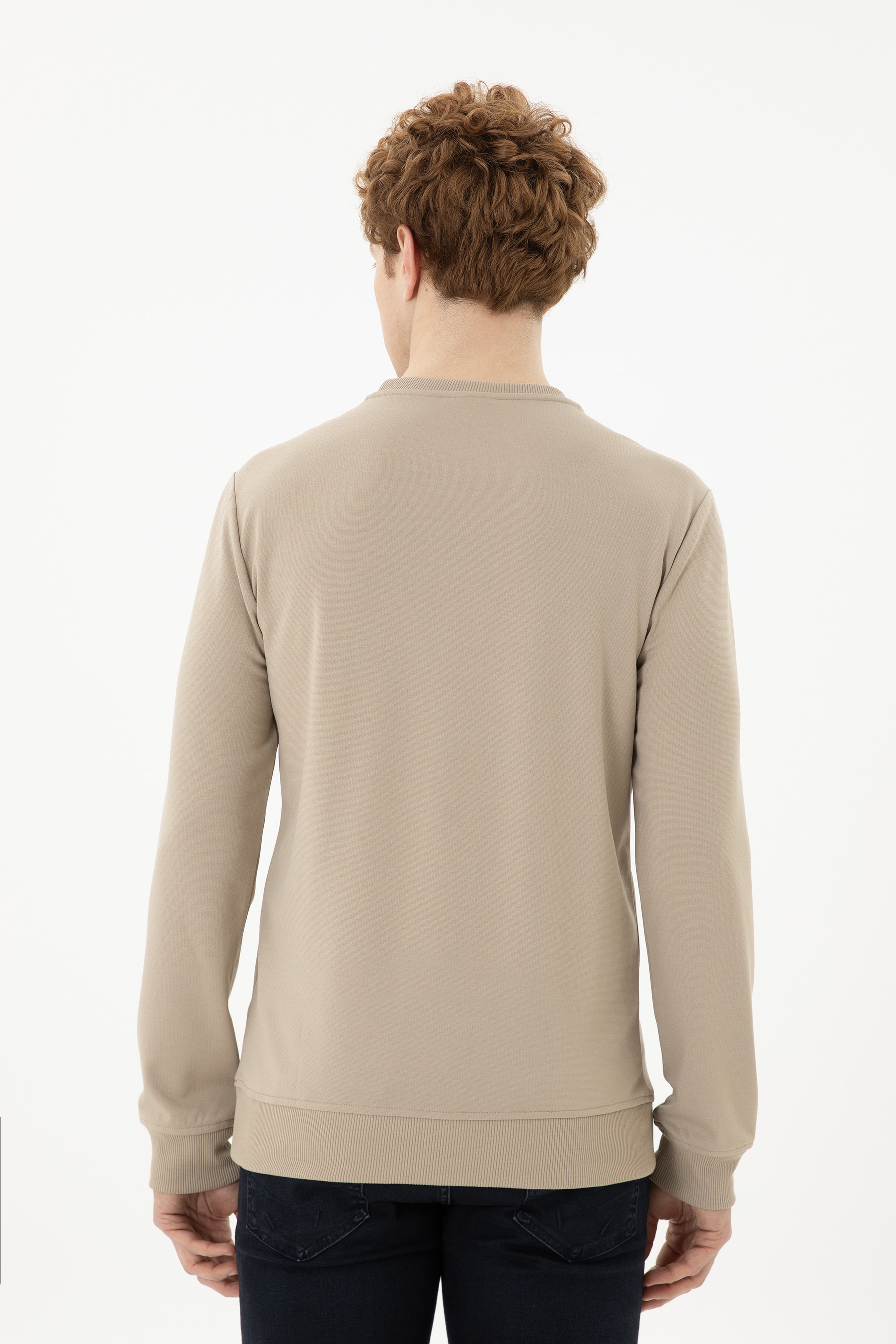 Erkek Açık Haki Sweatshirt - Image 5