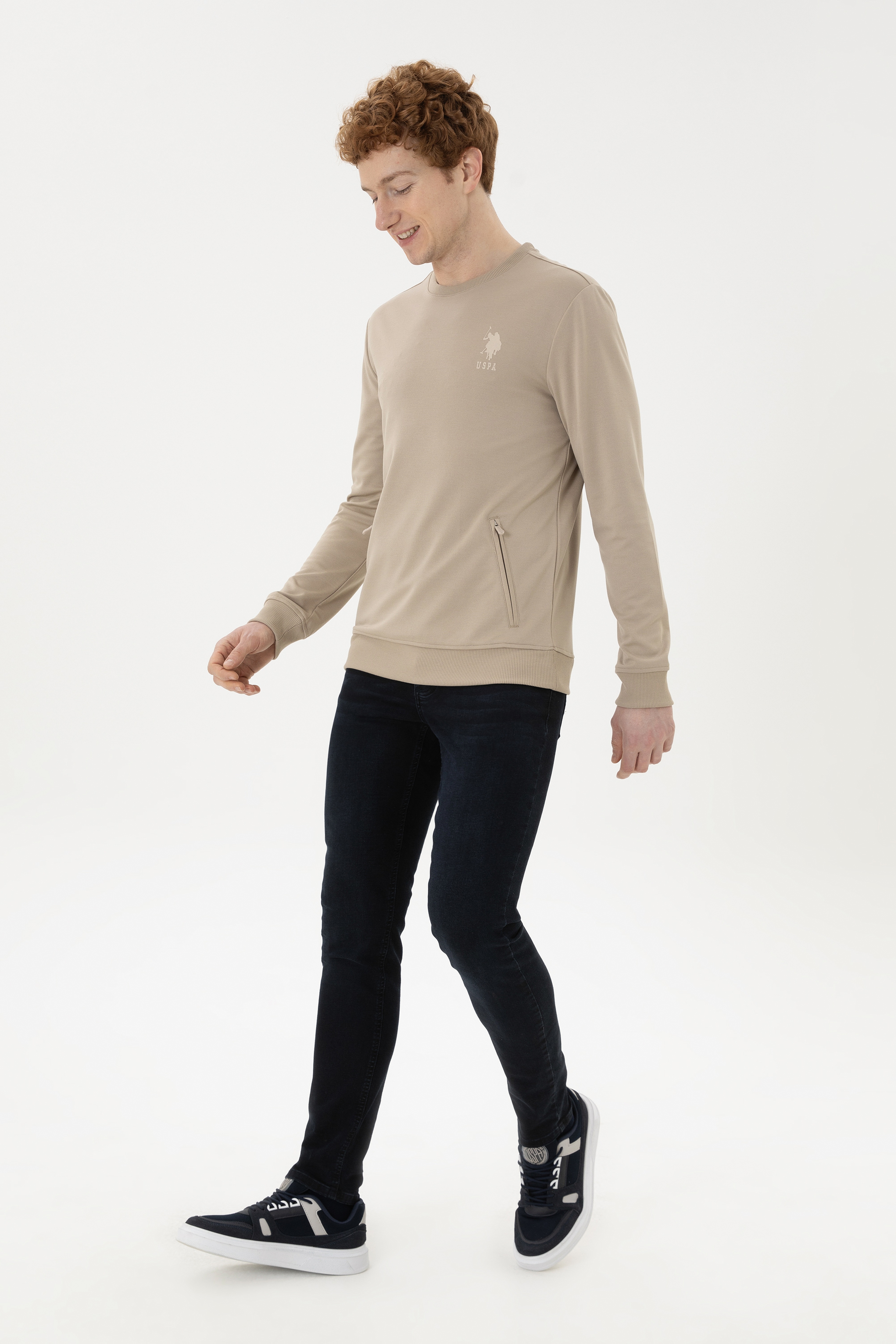 Erkek Açık Haki Sweatshirt - Image 4
