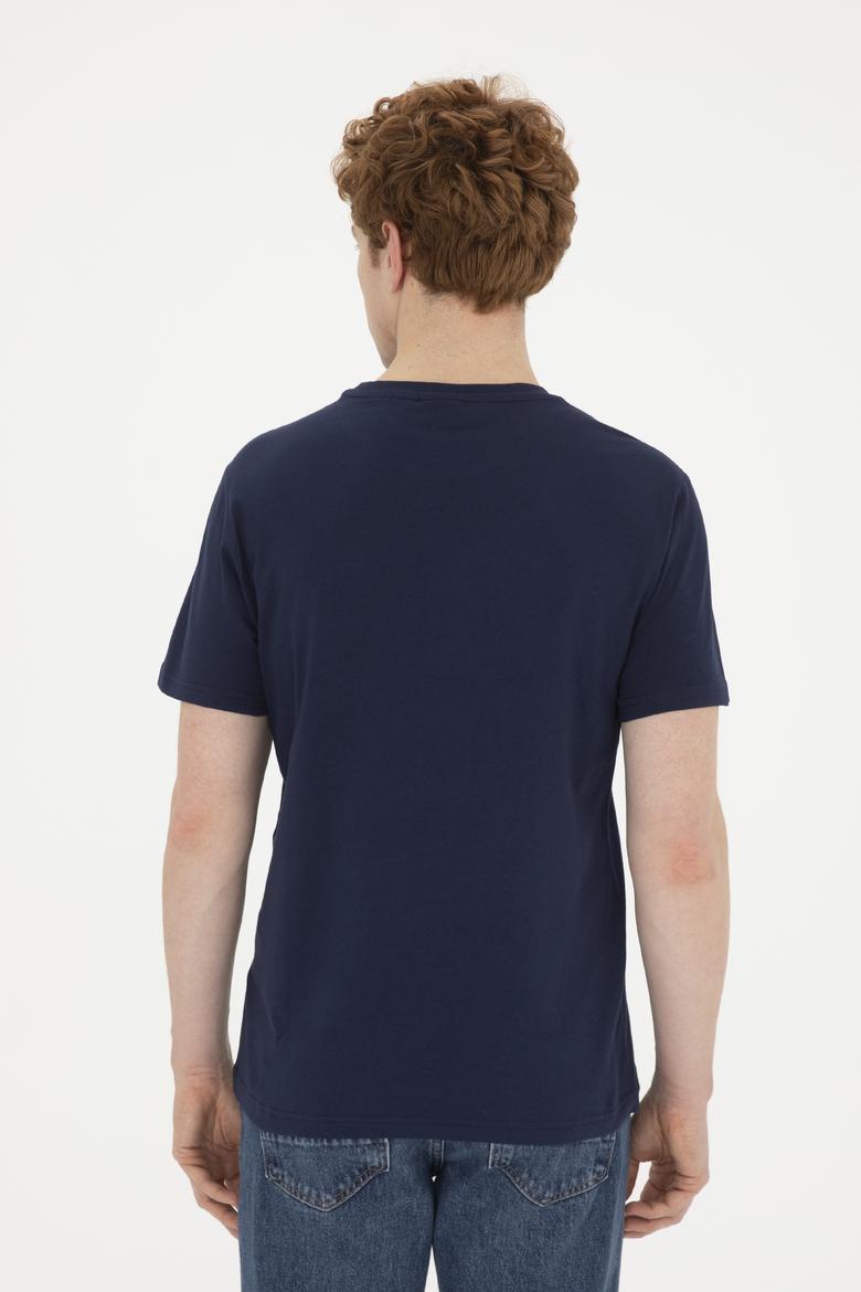 Erkek Regular Fit Bisiklet Yaka Lacivert Tişört - 50282027011