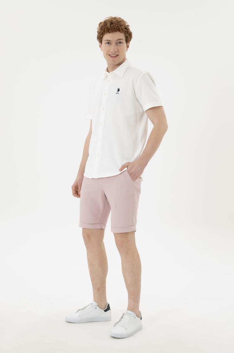 Erkek Pembe Dokuma Şort