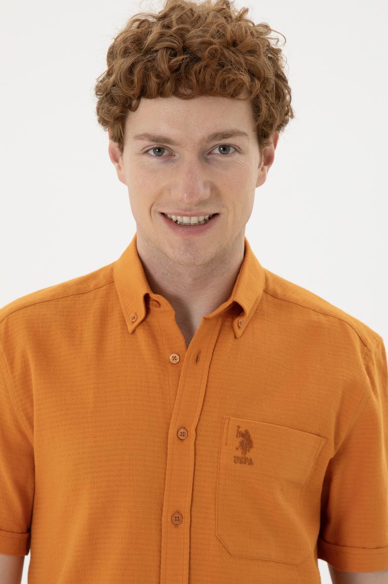 Erkek Kiremit Kısa Kollu Gömlek