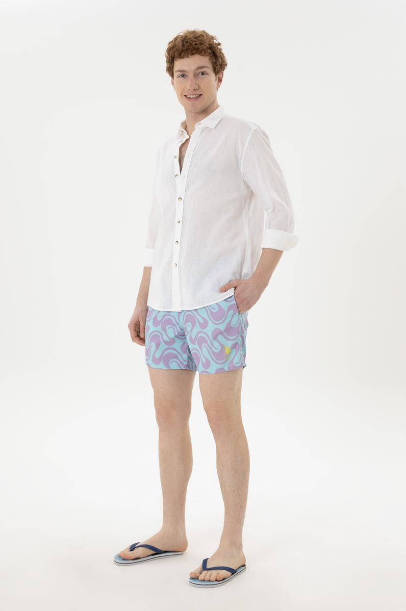 Erkek Su Yeşili Deniz Şortu