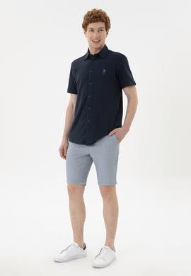 Erkek Mavi Dokuma Şort - 50283923015