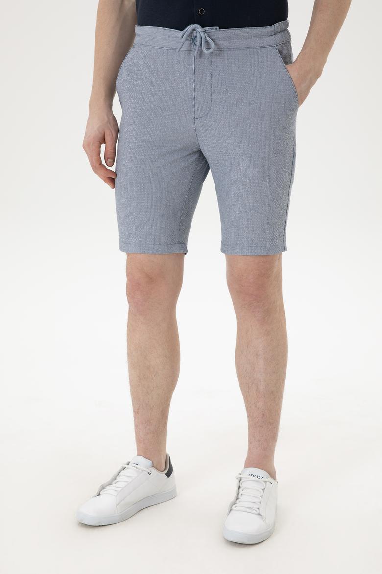 Erkek Mavi Dokuma Şort - 50283923015