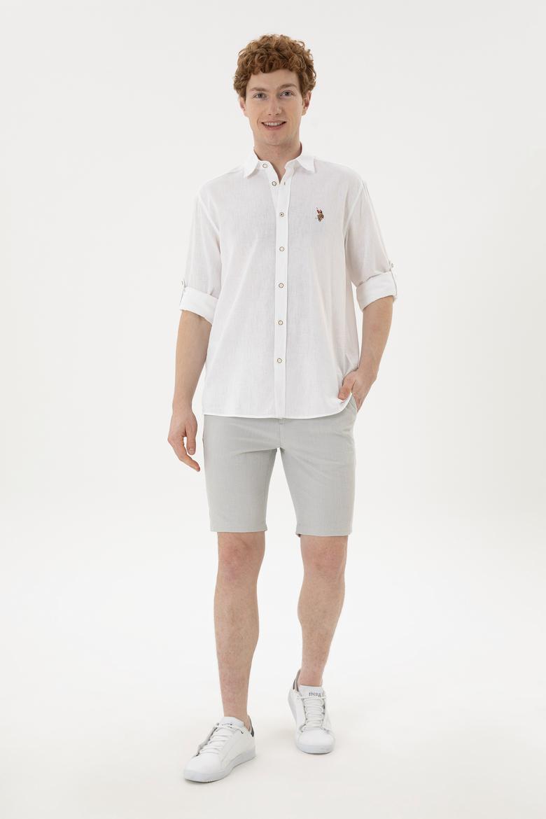 Erkek Gri Dokuma Şort