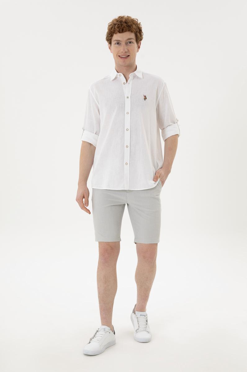 Erkek Gri Dokuma Şort