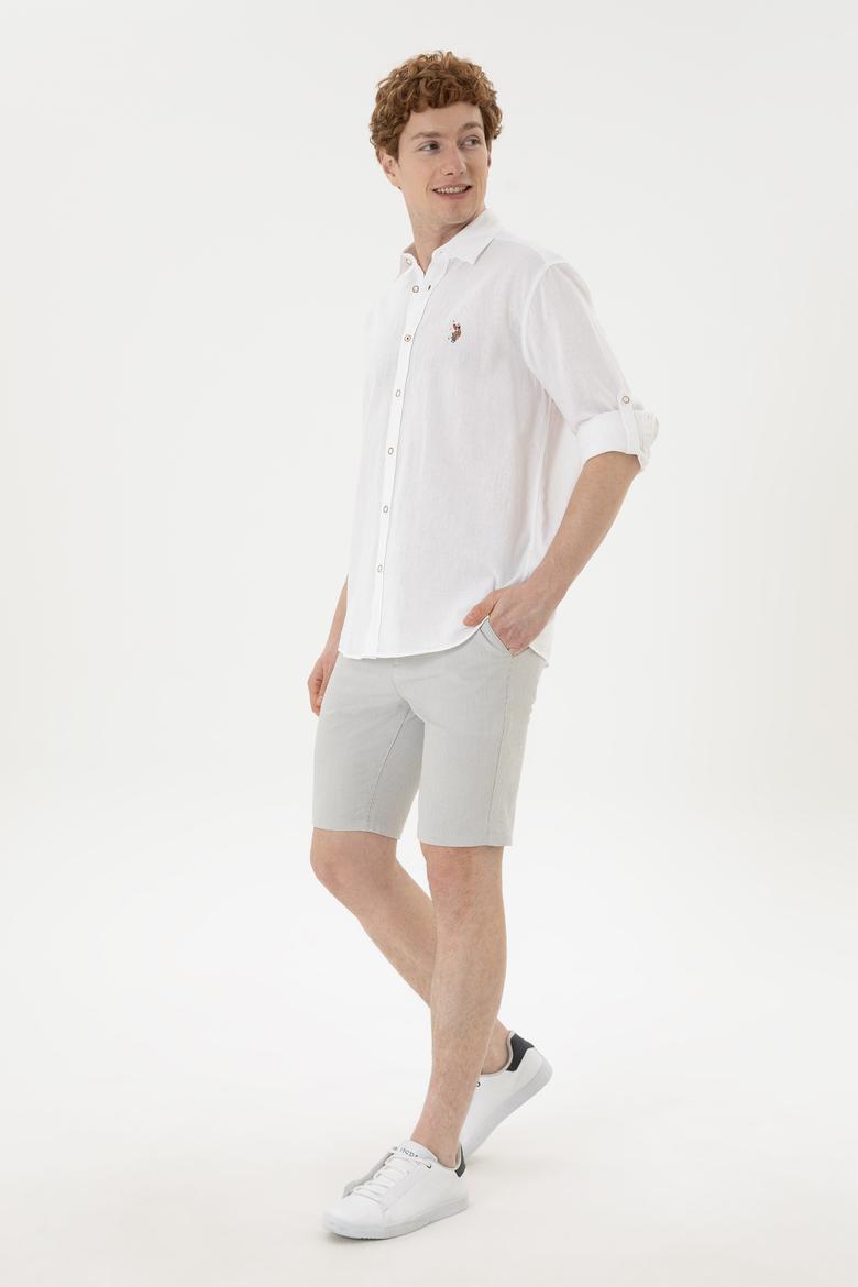 Erkek Gri Dokuma Şort - 50283923041