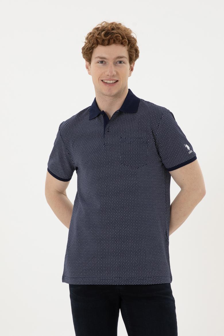 Erkek Regular Fit Polo Yaka Lacivert Tişört