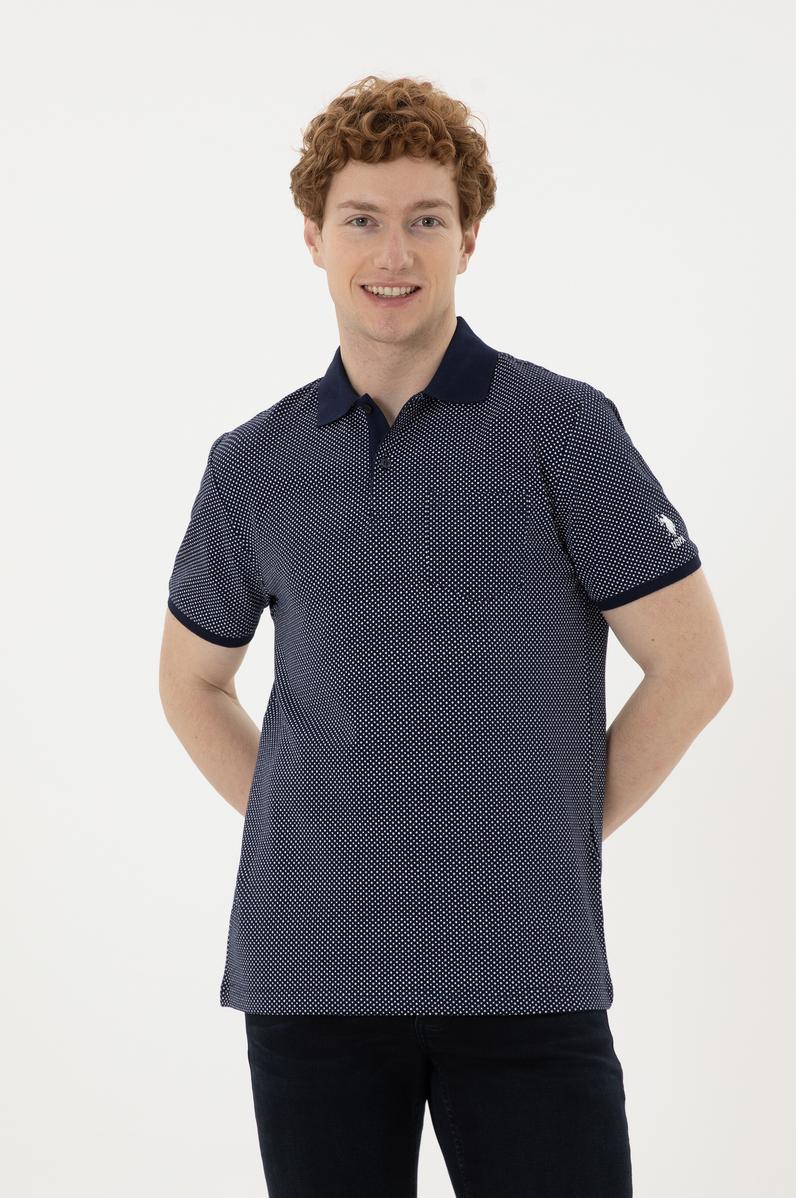 Erkek Regular Fit Polo Yaka Lacivert Tişört