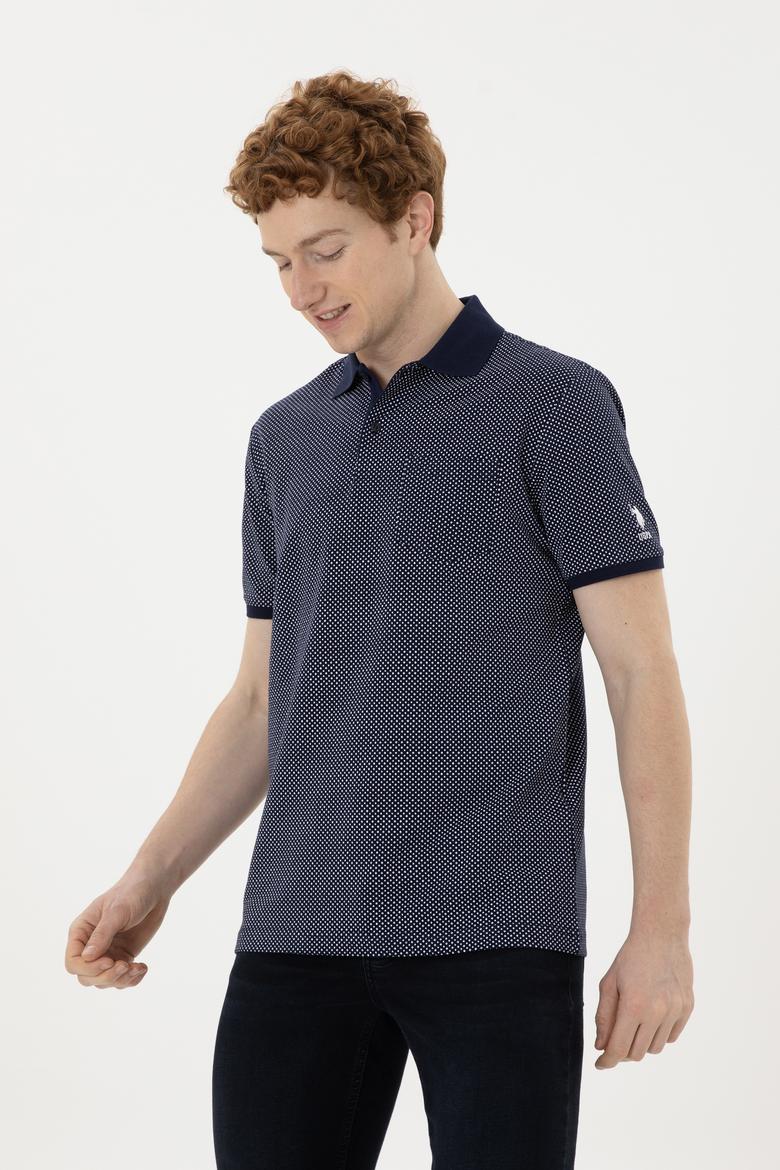 Erkek Regular Fit Polo Yaka Lacivert Tişört - 50281944001