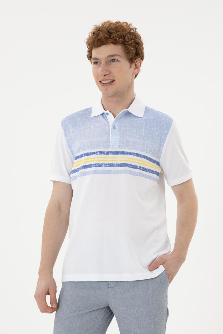 Erkek Regular Fit Polo Yaka Koyu Mavi Tişört - 50281951008