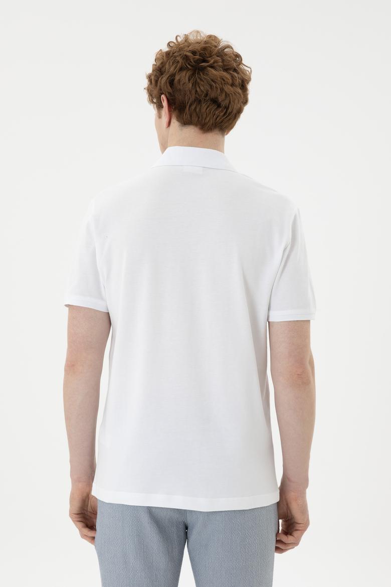 Erkek Regular Fit Polo Yaka Koyu Mavi Tişört - 50281951008