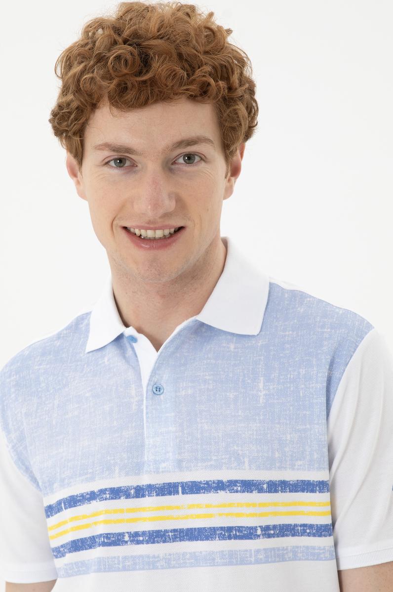 Erkek Regular Fit Polo Yaka Koyu Mavi Tişört