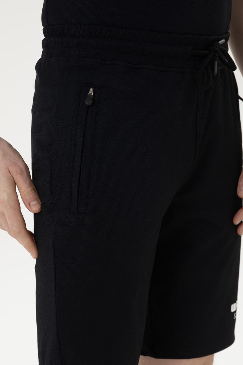 Erkek Siyah Örme Şort - 50282244051