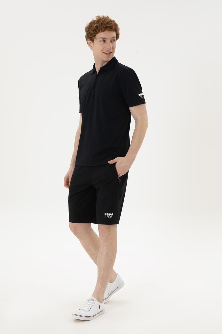 Erkek Siyah Örme Şort