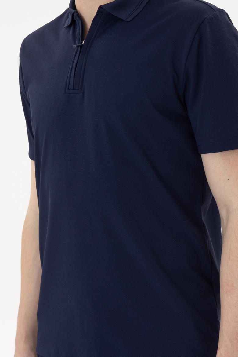 Erkek Regular Fit Polo Yaka Lacivert Tişört - 50282246016