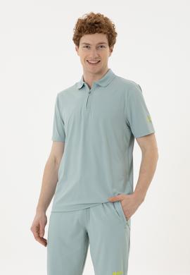 Erkek Regular Fit Polo Yaka Su Yeşili Tişört - 50282246026