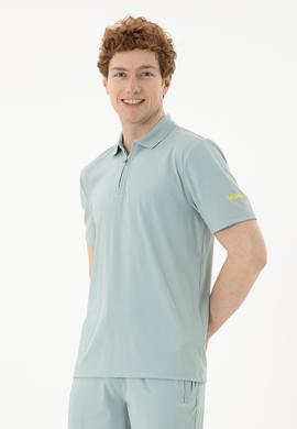 Erkek Regular Fit Polo Yaka Su Yeşili Tişört - 50282246026