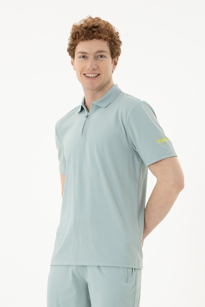 Erkek Regular Fit Polo Yaka Su Yeşili Tişört - 50282246026