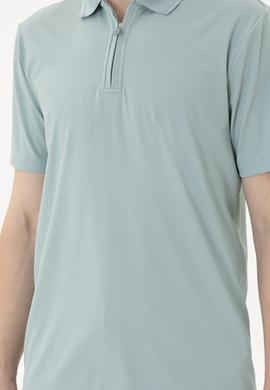 Erkek Regular Fit Polo Yaka Su Yeşili Tişört - 50282246026