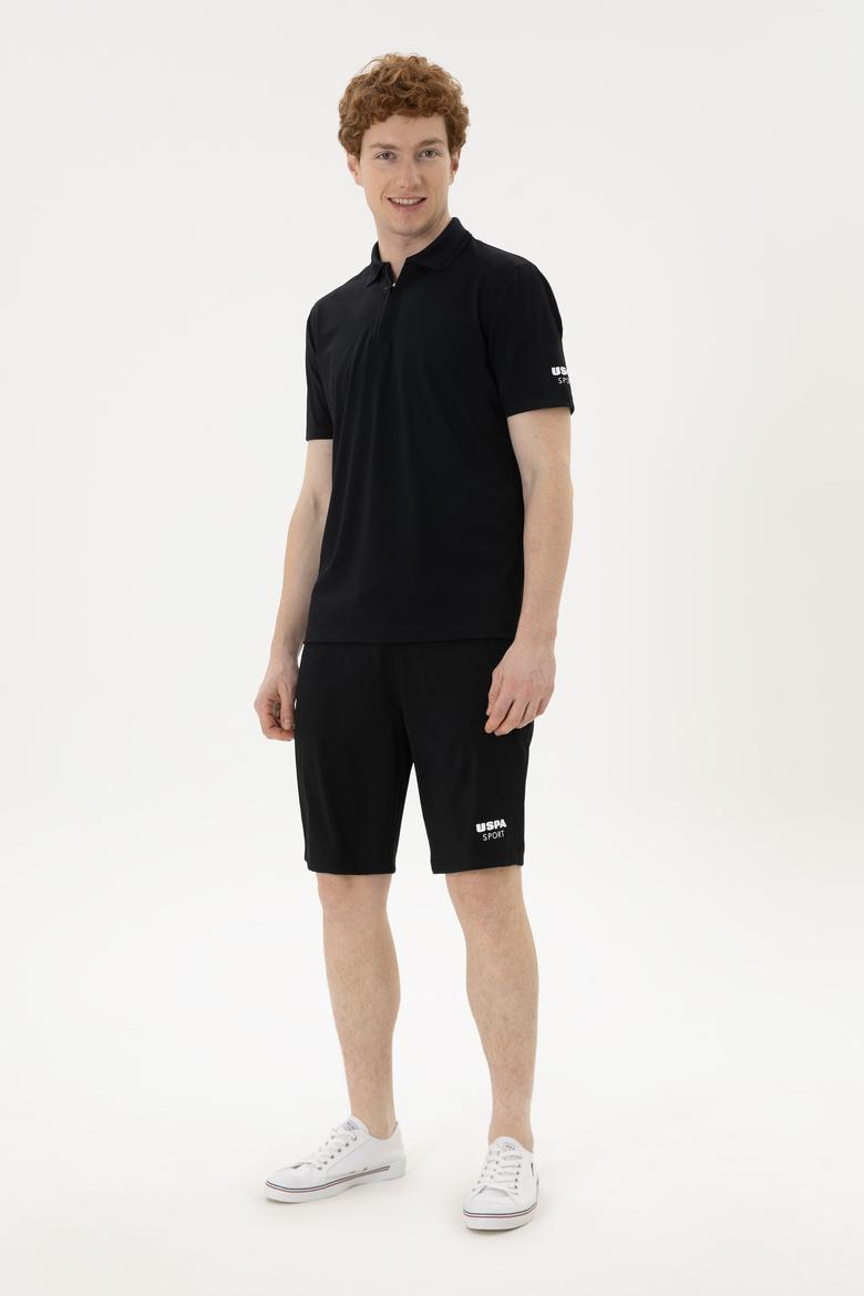 Erkek Regular Fit Polo Yaka Siyah Tişört - 50282246036