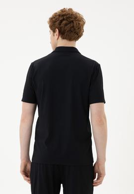 Erkek Regular Fit Polo Yaka Siyah Tişört - 50282246036