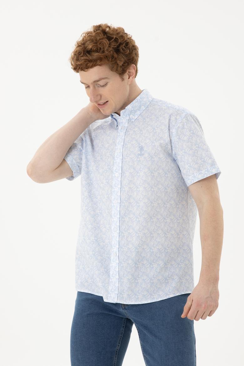 Erkek Açık Mavi Kısa Kollu Gömlek