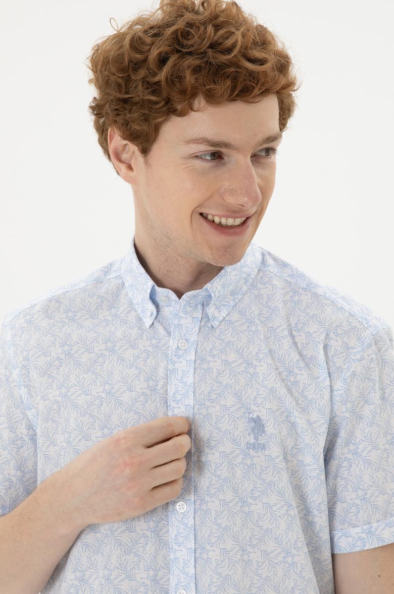 Erkek Açık Mavi Kısa Kollu Gömlek