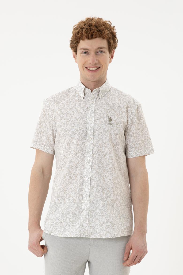 Erkek Açık Haki Kısa Kollu Gömlek - 50282880025