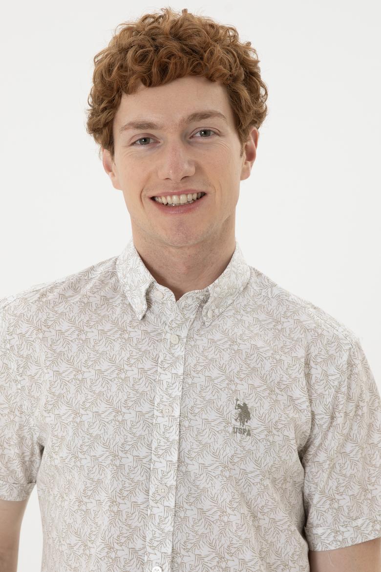 Erkek Açık Haki Kısa Kollu Gömlek - 50282880025