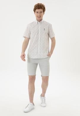 Erkek Açık Haki Kısa Kollu Gömlek - 50282880025