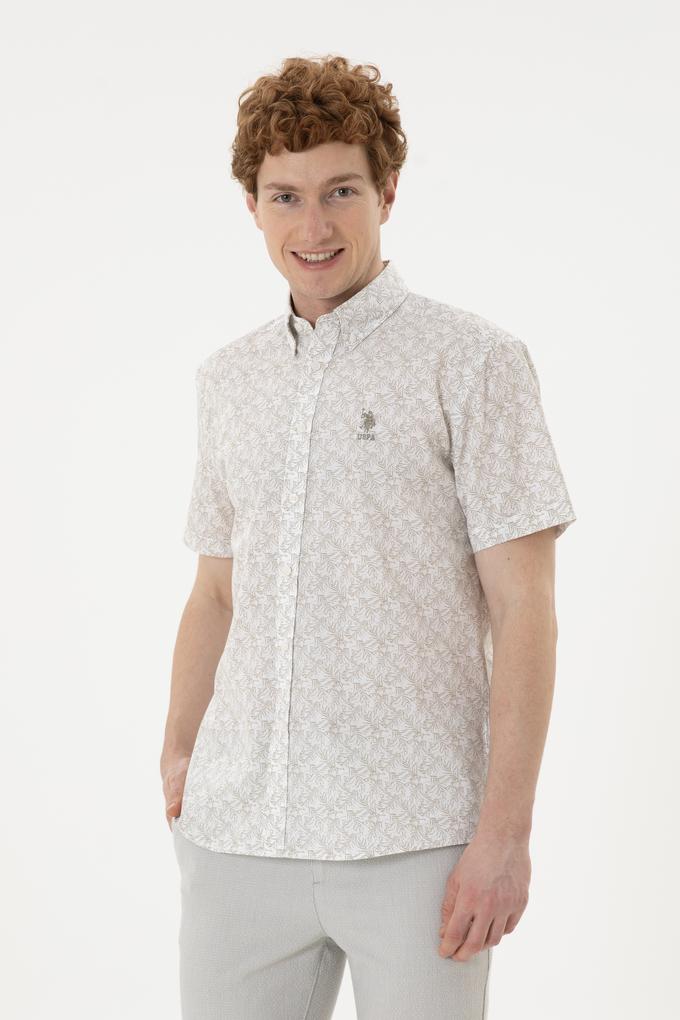 Erkek Açık Haki Kısa Kollu Gömlek