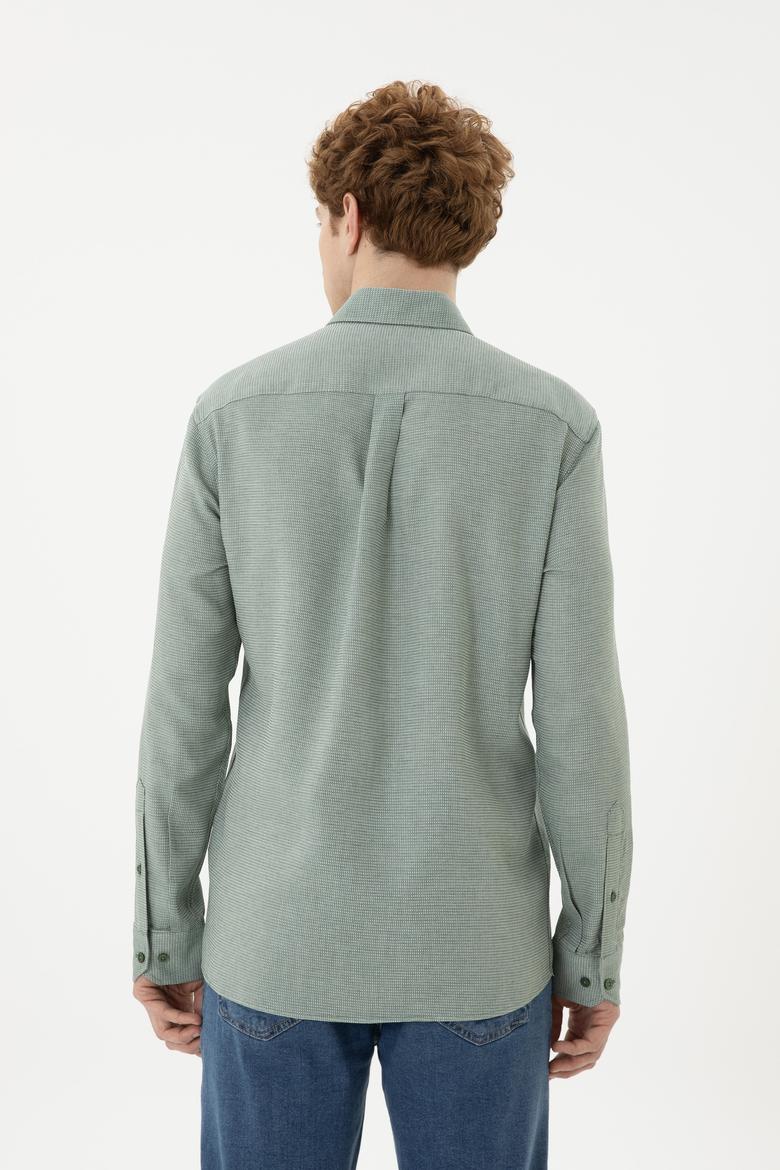 Erkek Yeşil Uzun Kollu Gömlek - 50283532006