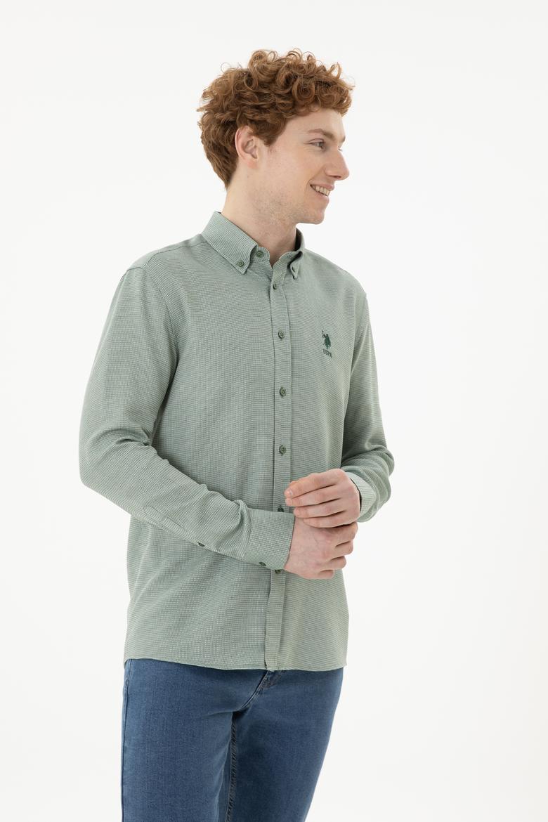Erkek Yeşil Uzun Kollu Gömlek - 50283532006