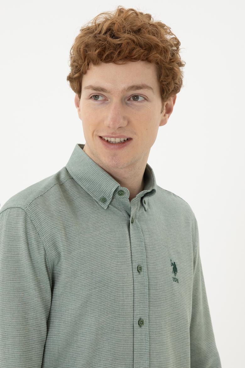 Erkek Yeşil Uzun Kollu Gömlek - 50283532006