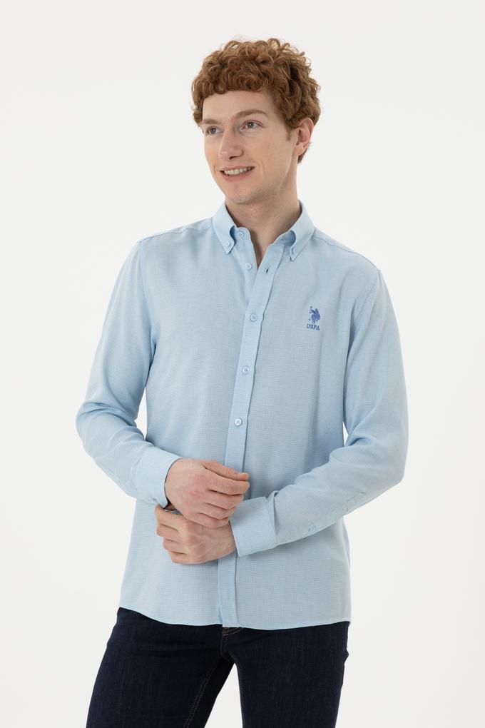 Erkek Açık Mavi Uzun Kollu Gömlek