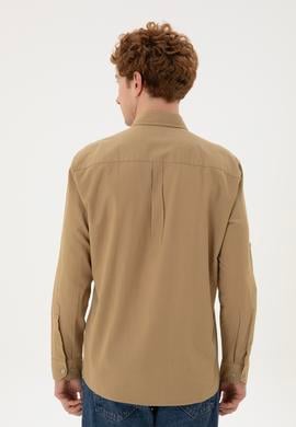 Erkek Haki Uzun Kollu Gömlek - 50283796014